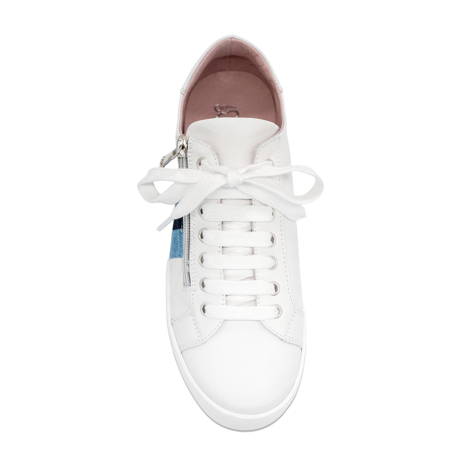 Shoes Hero-Stripe: White Leather & Multi Denim Sole Bliss USA