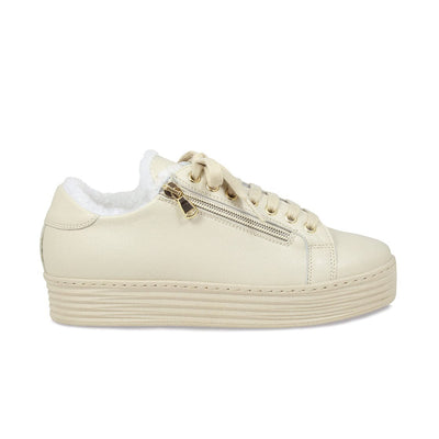 Shoes Honey: Cream Leather & Shearling Sole Bliss USA