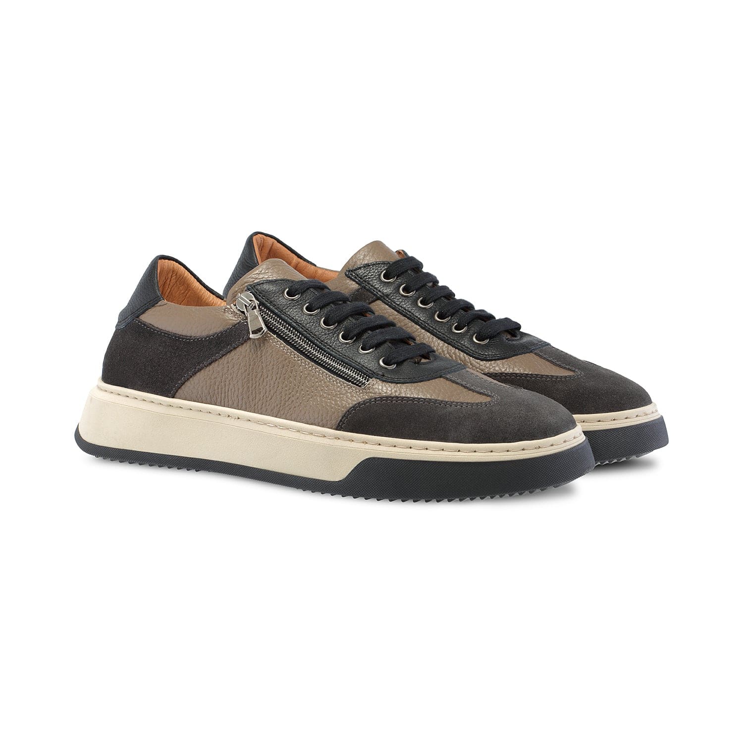 Shoes MEN'S Samson: Gray, Taupe & Black Leather Sole Bliss USA