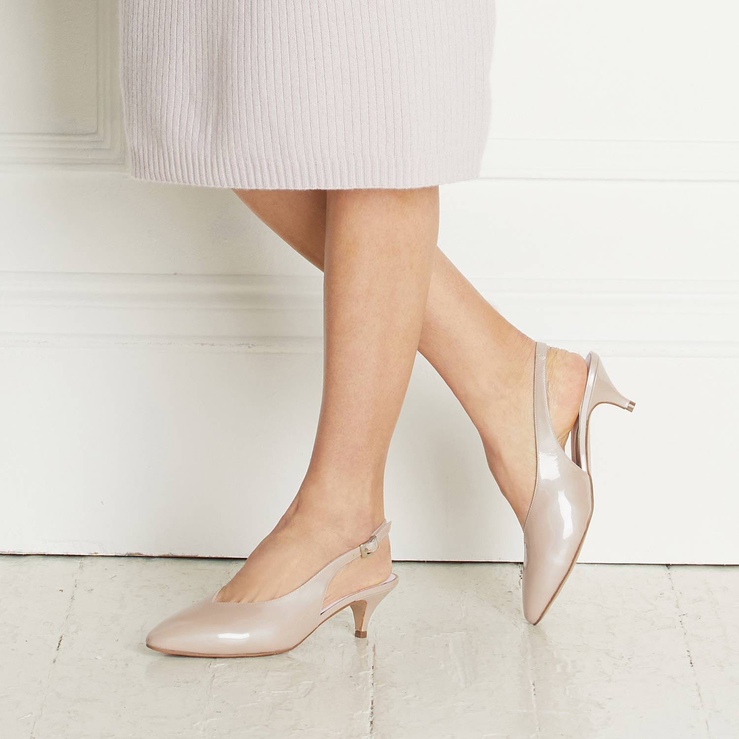 Shoes India: Pale Taupe Patent Leather Sole Bliss USA