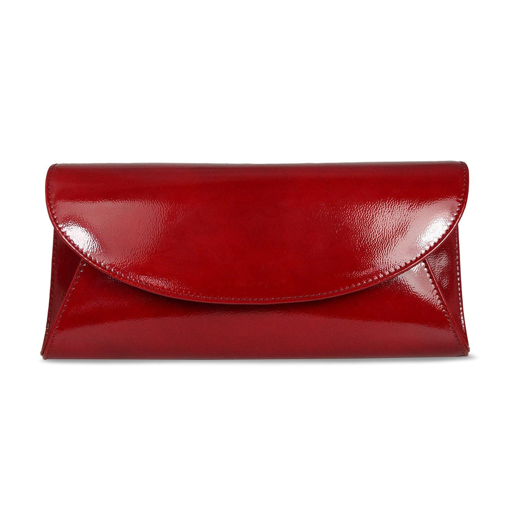 Jenna: Deep Red Patent – Envelope Clutch Bag | Sole Bliss – Sole