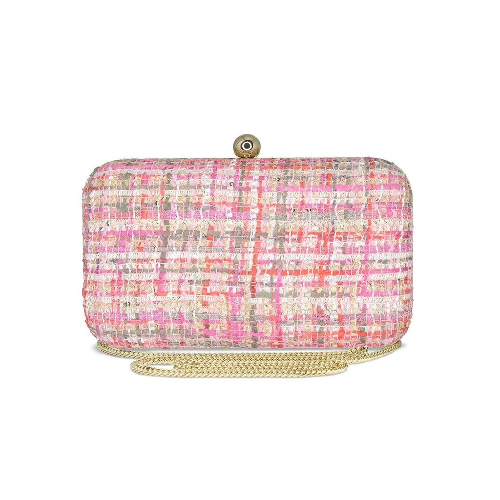 Jewel: Pink Tweed – Box Clutch Bag | Sole Bliss – Sole Bliss USA