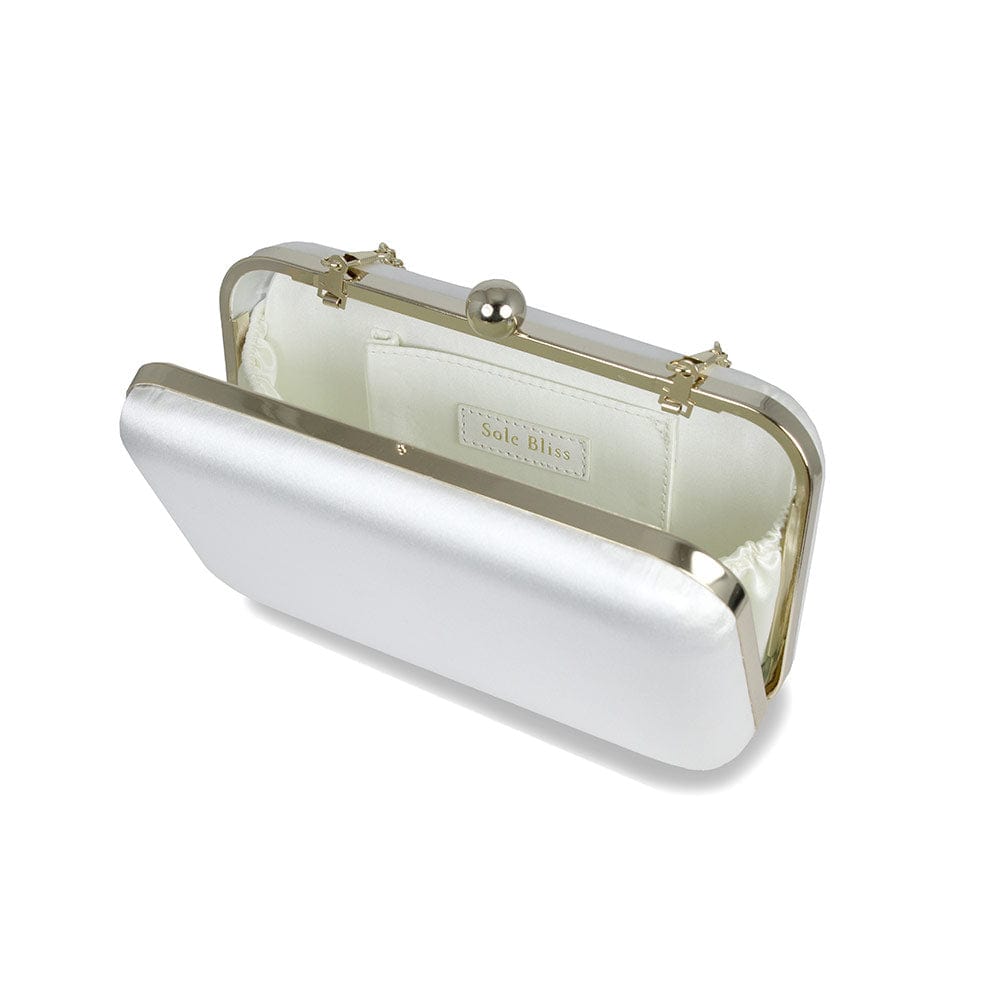 Bags Jewel: White Satin & Gold Sole Bliss USA
