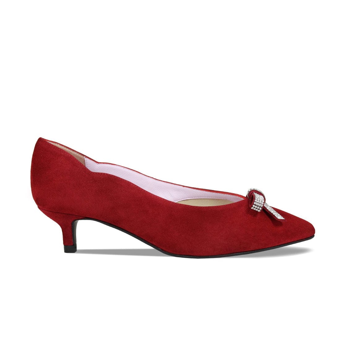 Shoes Kylie: Cherry Red Suede & Diamante Sole Bliss USA