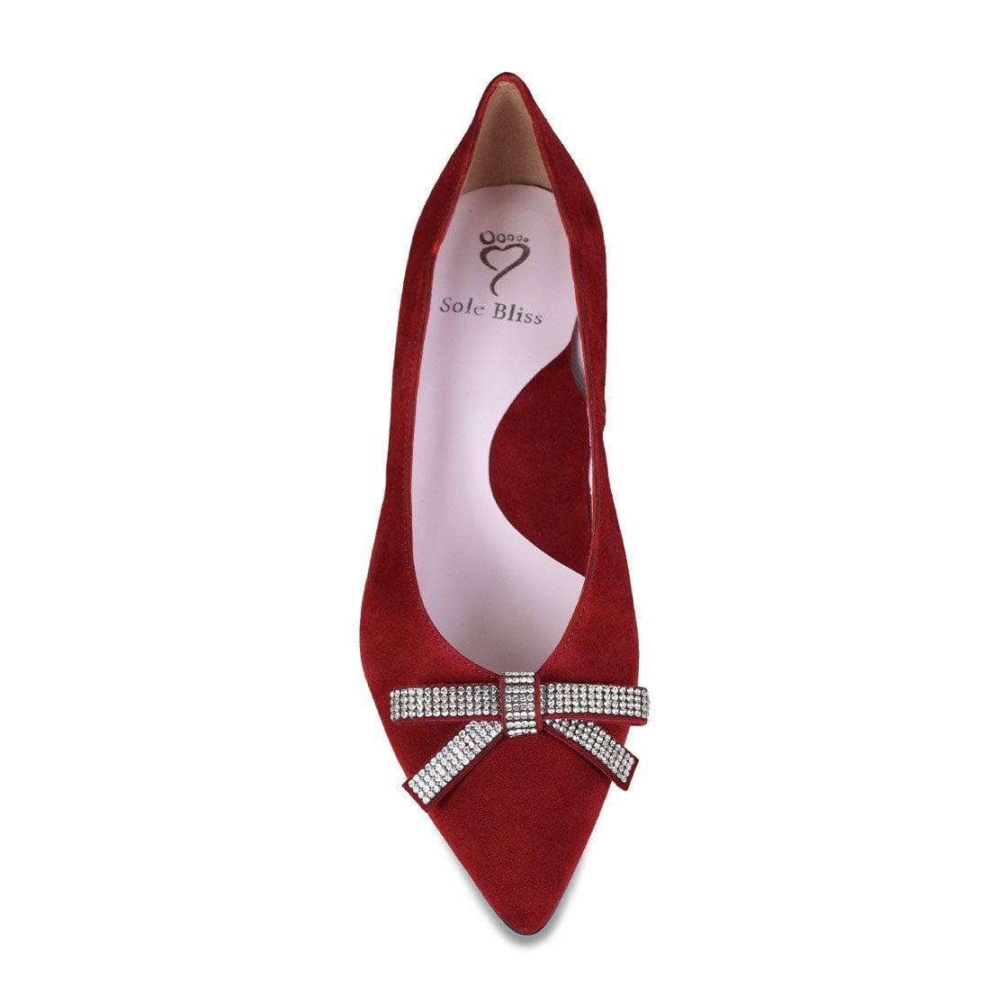 Shoes Kylie: Cherry Red Suede & Diamante Sole Bliss USA