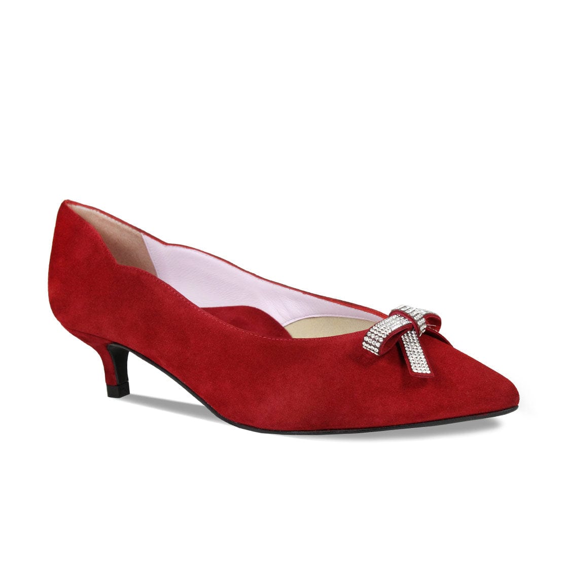 Shoes Kylie: Cherry Red Suede & Diamante Sole Bliss USA