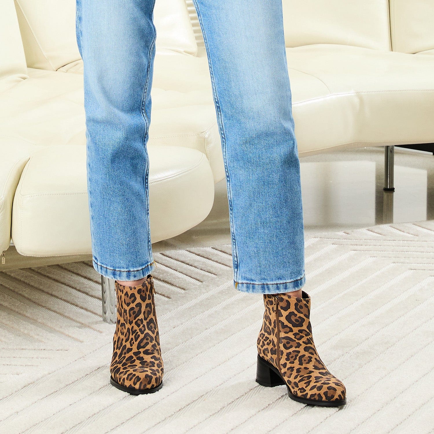 Boots Zen: Luxe Leopard Suede Sole Bliss USA