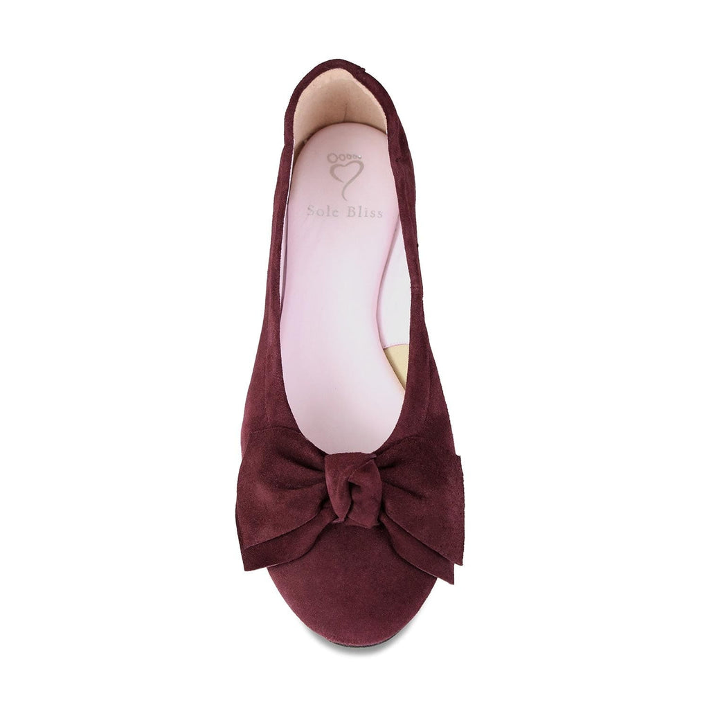 Lola: Plum Suede – Ballet Pumps For Bunions | Sole Bliss – Sole