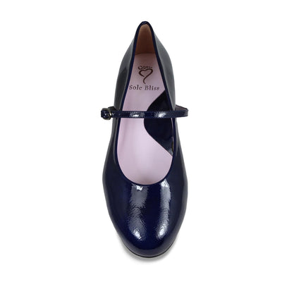Shoes London: Navy Patent Leather Sole Bliss USA