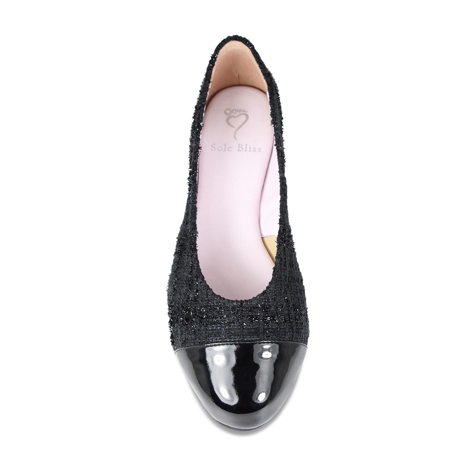 Shoes Luna: Black Tweed & Patent Sole Bliss USA