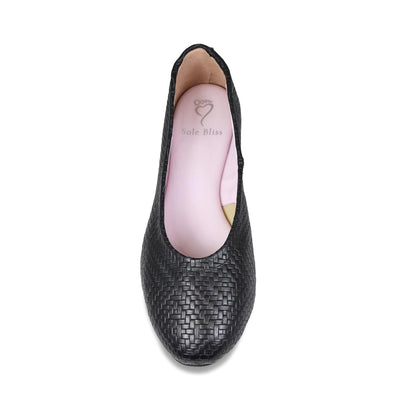 Shoes Luna: Black Weave Leather Sole Bliss USA