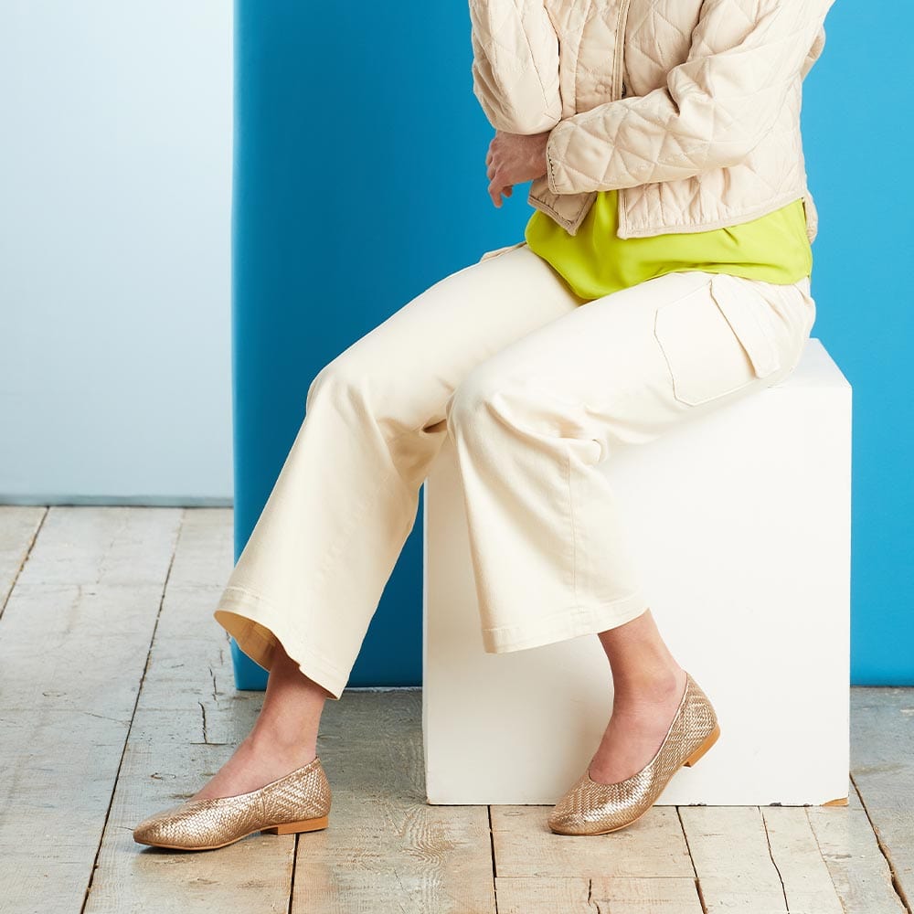 Shoes Luna: Metallic Weave Leather Sole Bliss USA