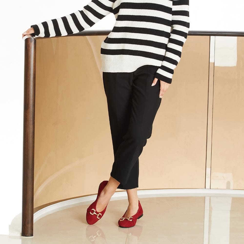 Shoes Lydia: Cherry Red Suede Sole Bliss USA