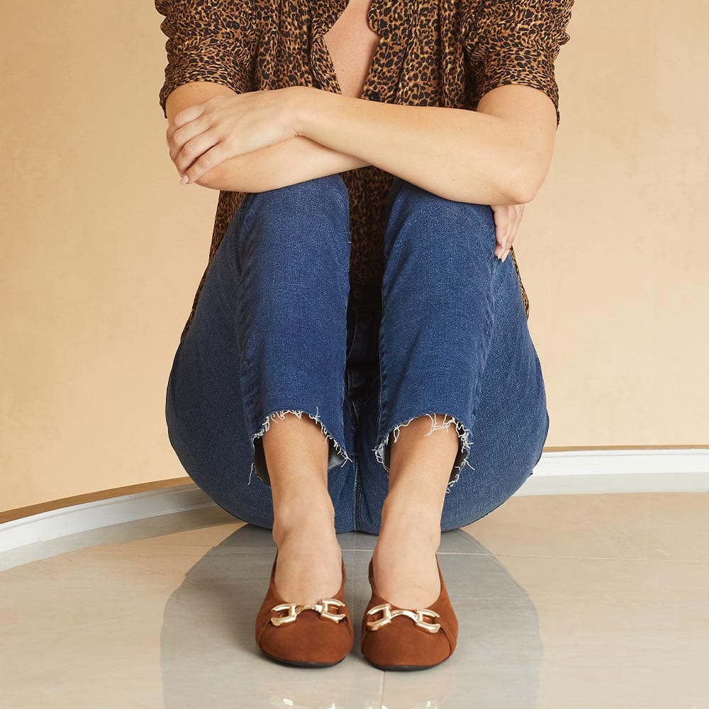 Shoes Lydia: Chestnut Suede Sole Bliss USA