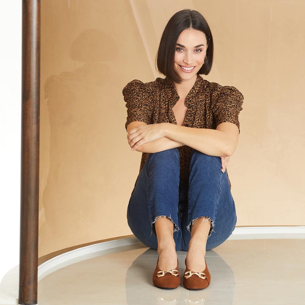 Shoes Lydia: Chestnut Suede Sole Bliss USA