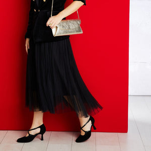Shoes Meredith: Black Suede & Snake Print Leather Sole Bliss USA