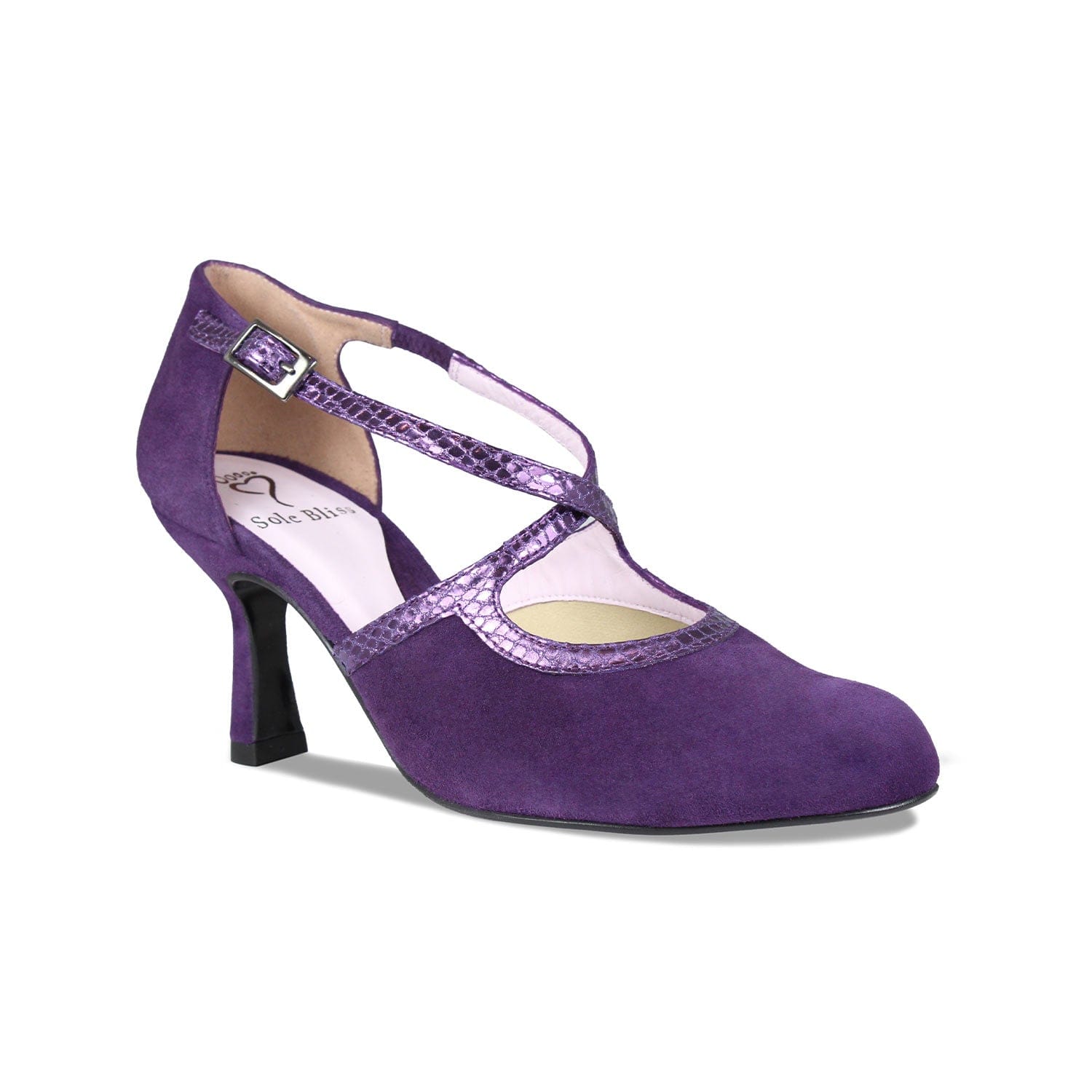 Shoes Meredith: Purple Suede & Snake Sole Bliss USA