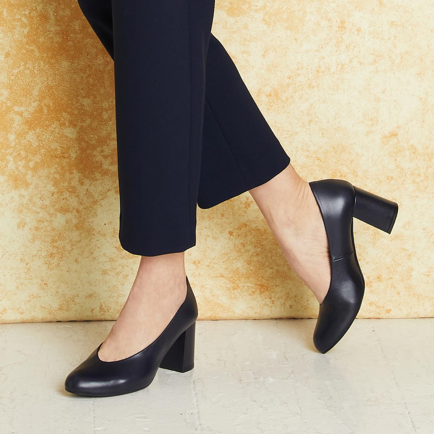 Shoes Mia: Navy Leather Sole Bliss USA