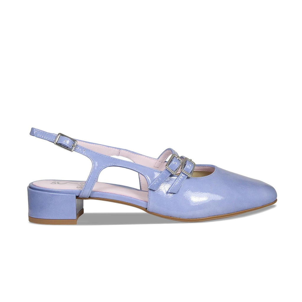 Opera: Denim Blue Patent – Wide Fit Slingback Flats | Sole Bliss
