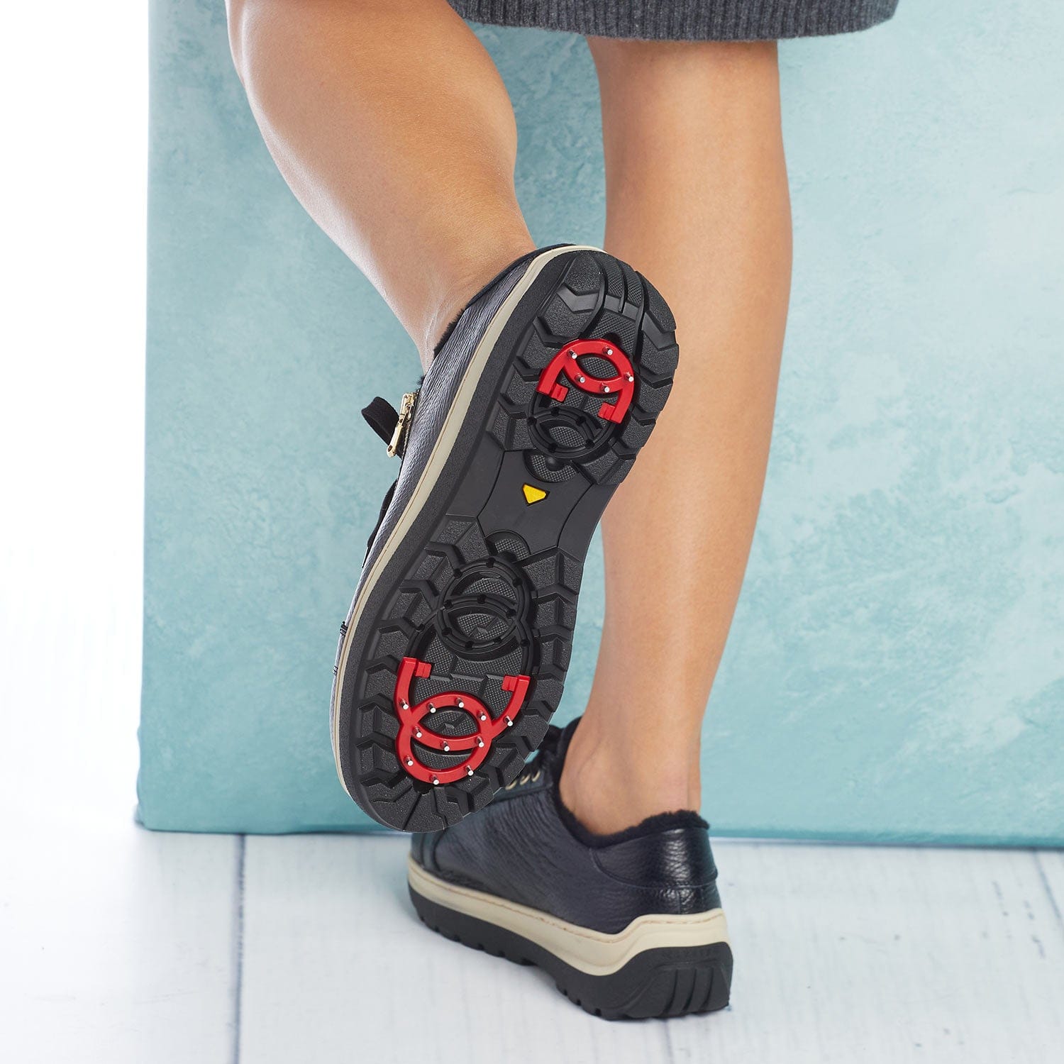 Shoes Summit: Black Leather & Shearling Sole Bliss USA