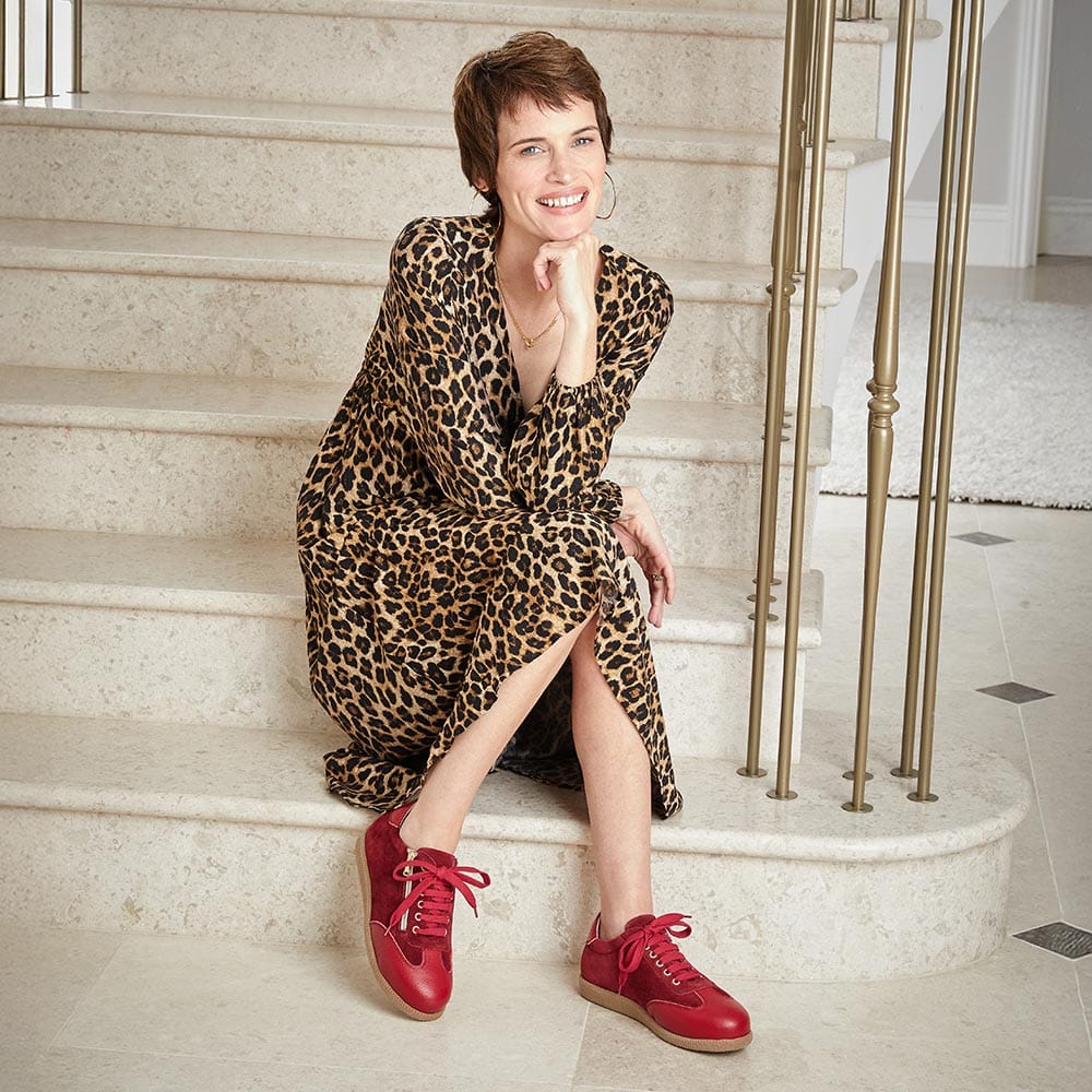 Shoes Pixie: Cherry Leather & Suede Sole Bliss USA