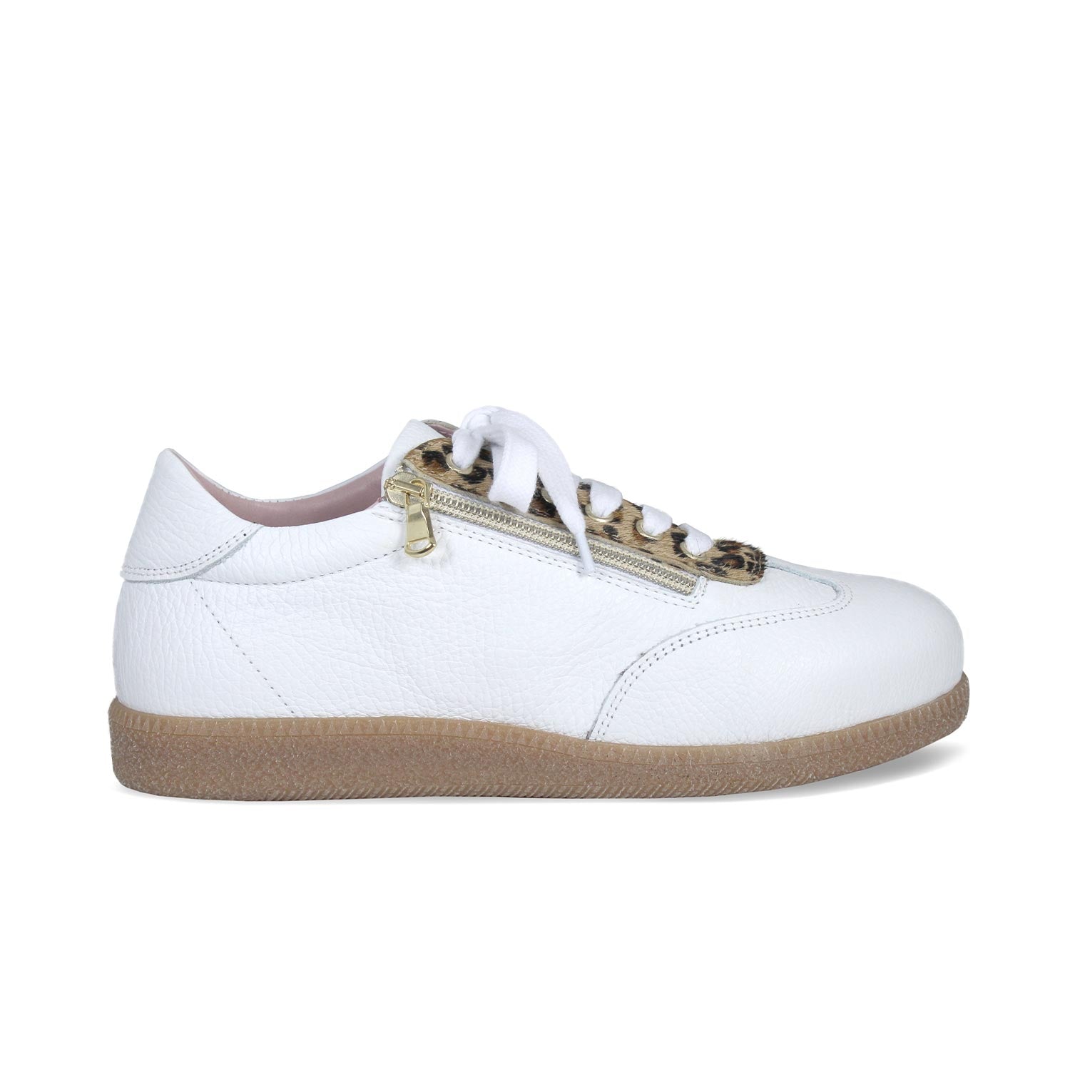 Shoes Pixie: White Leather & Luxe Leopard Sole Bliss USA