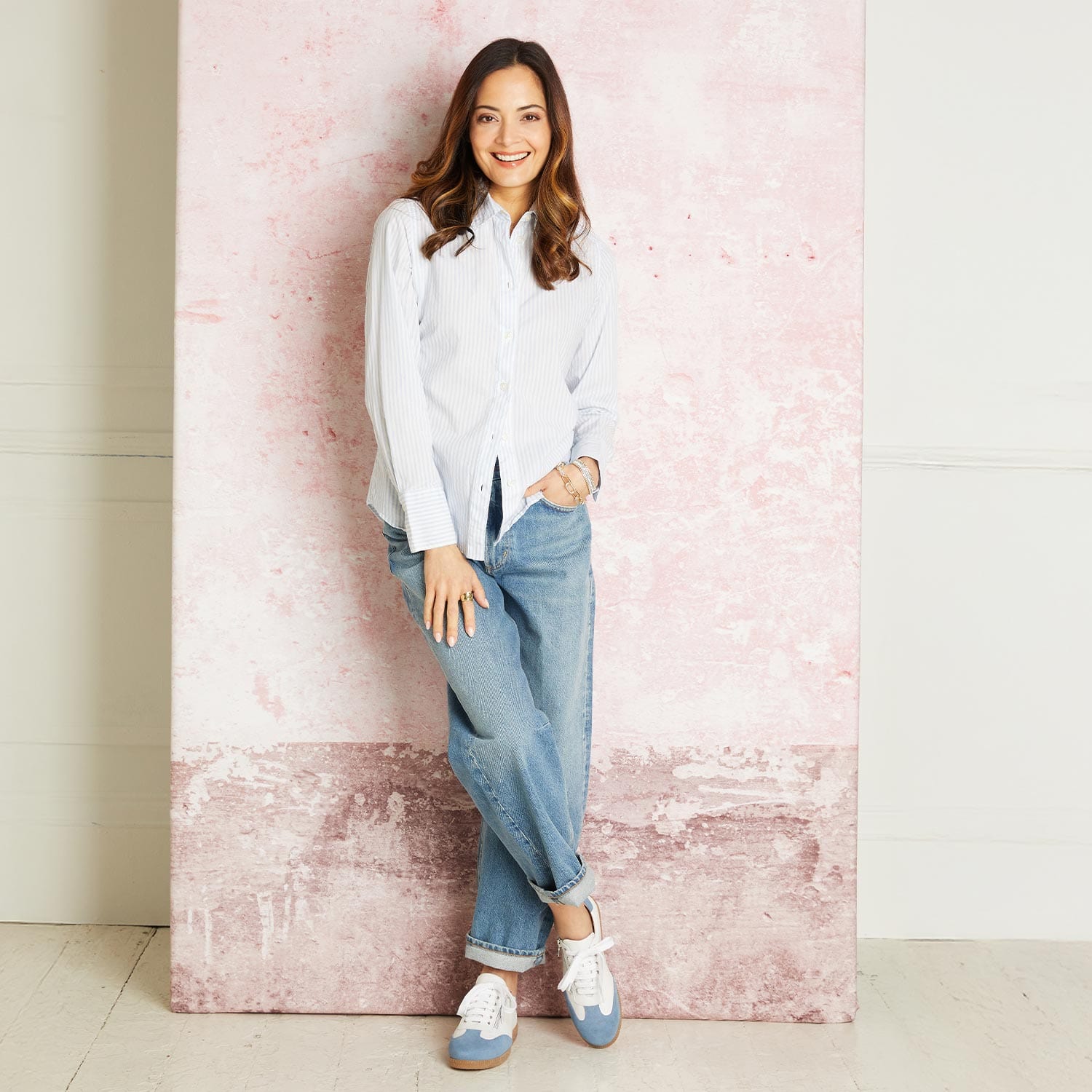 Shoes Pixie: White Leather & Denim Suede Sole Bliss USA