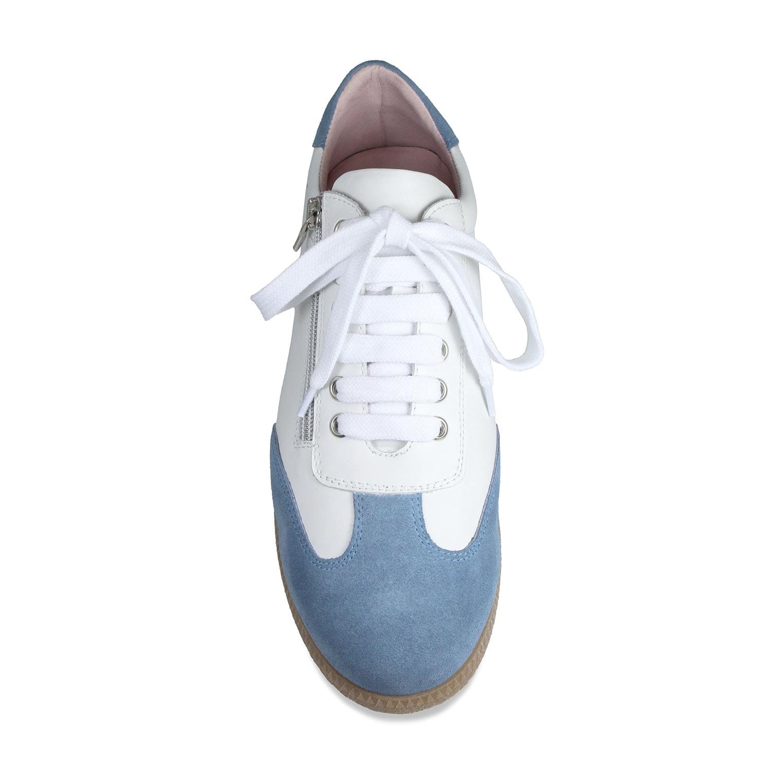 Shoes Pixie: White Leather & Denim Suede Sole Bliss USA