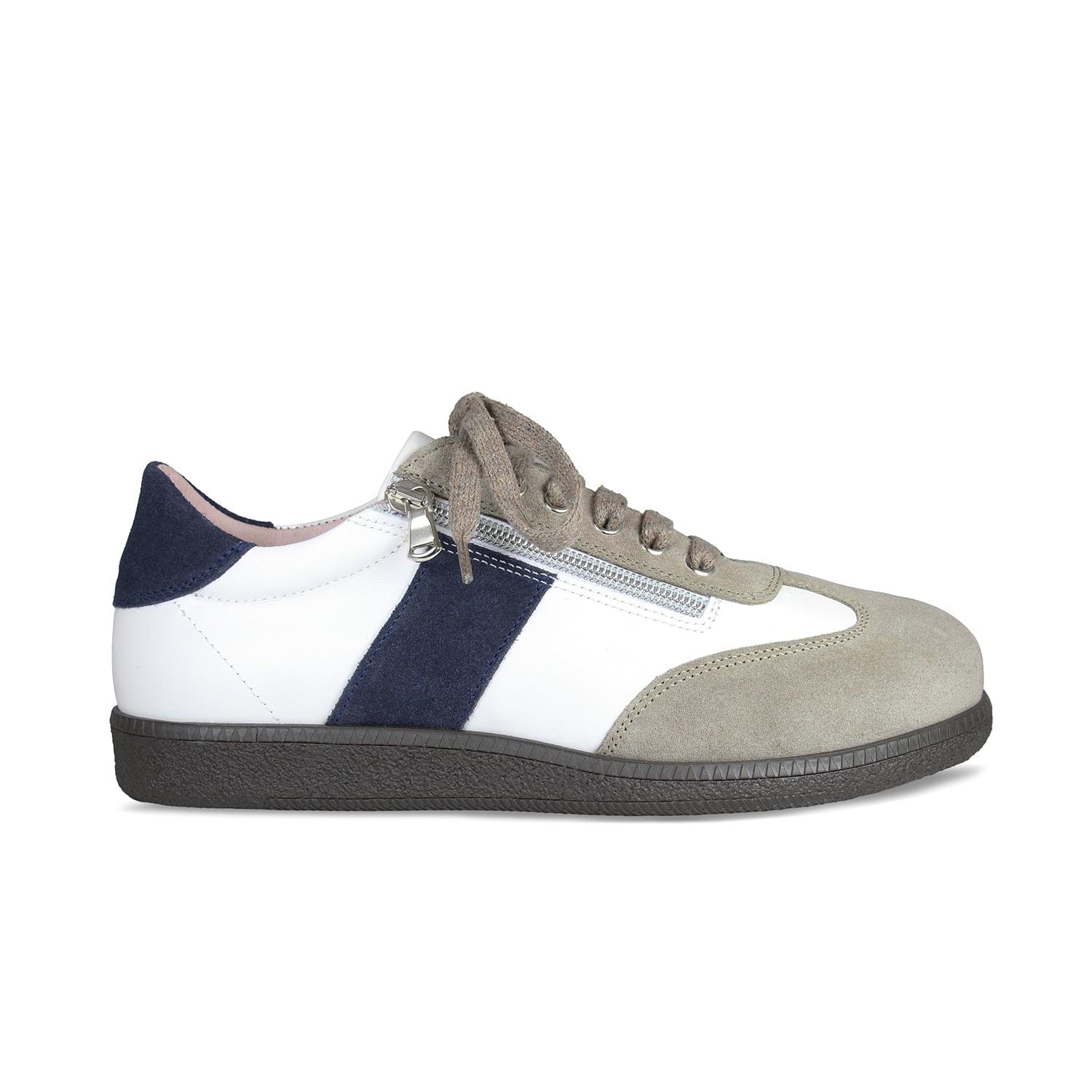 Shoes Pixie: White, Taupe & Navy Sole Bliss USA