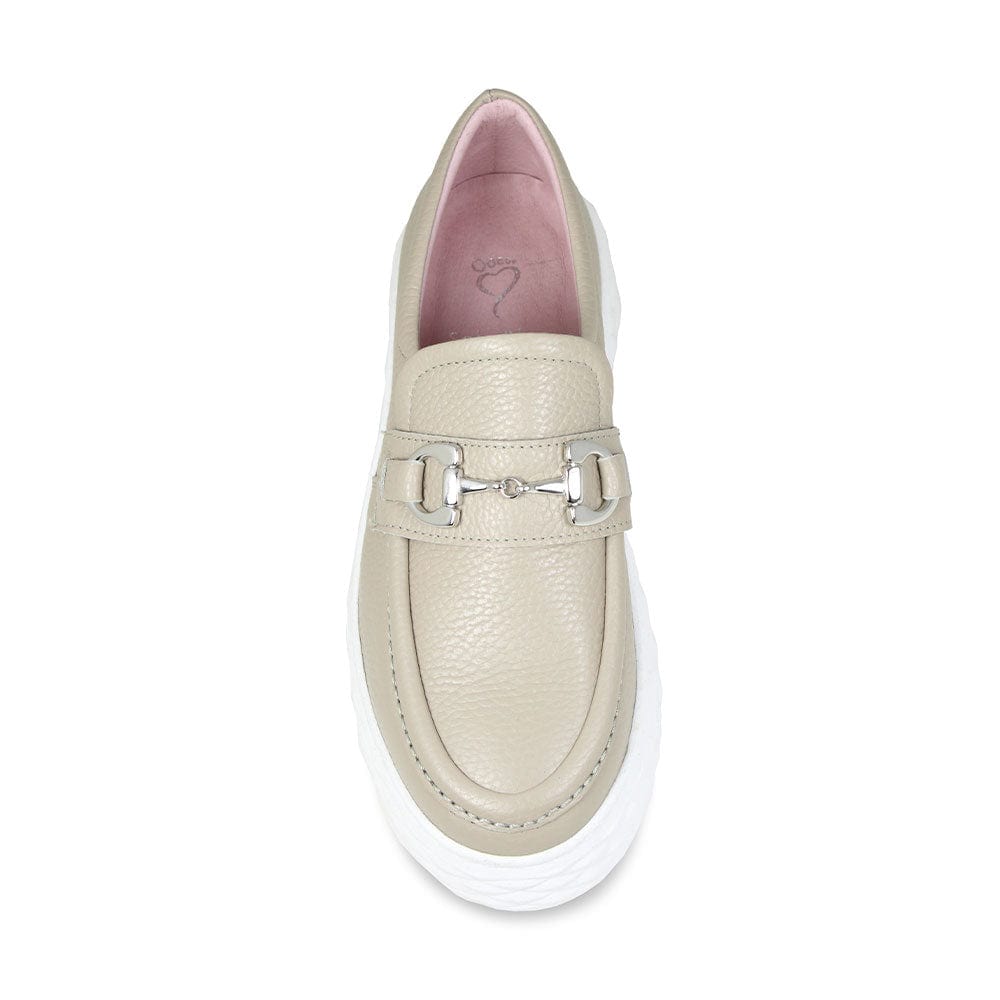Prince Taupe Leather Light Platform Loafers for Bunion Sole Bliss
