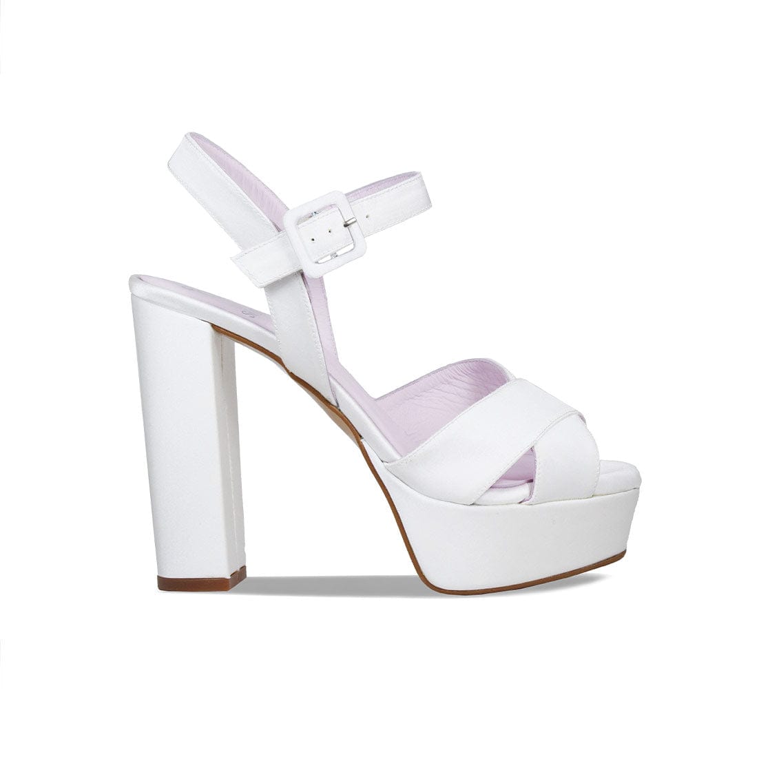 Shoes Remy: White Satin Sole Bliss USA