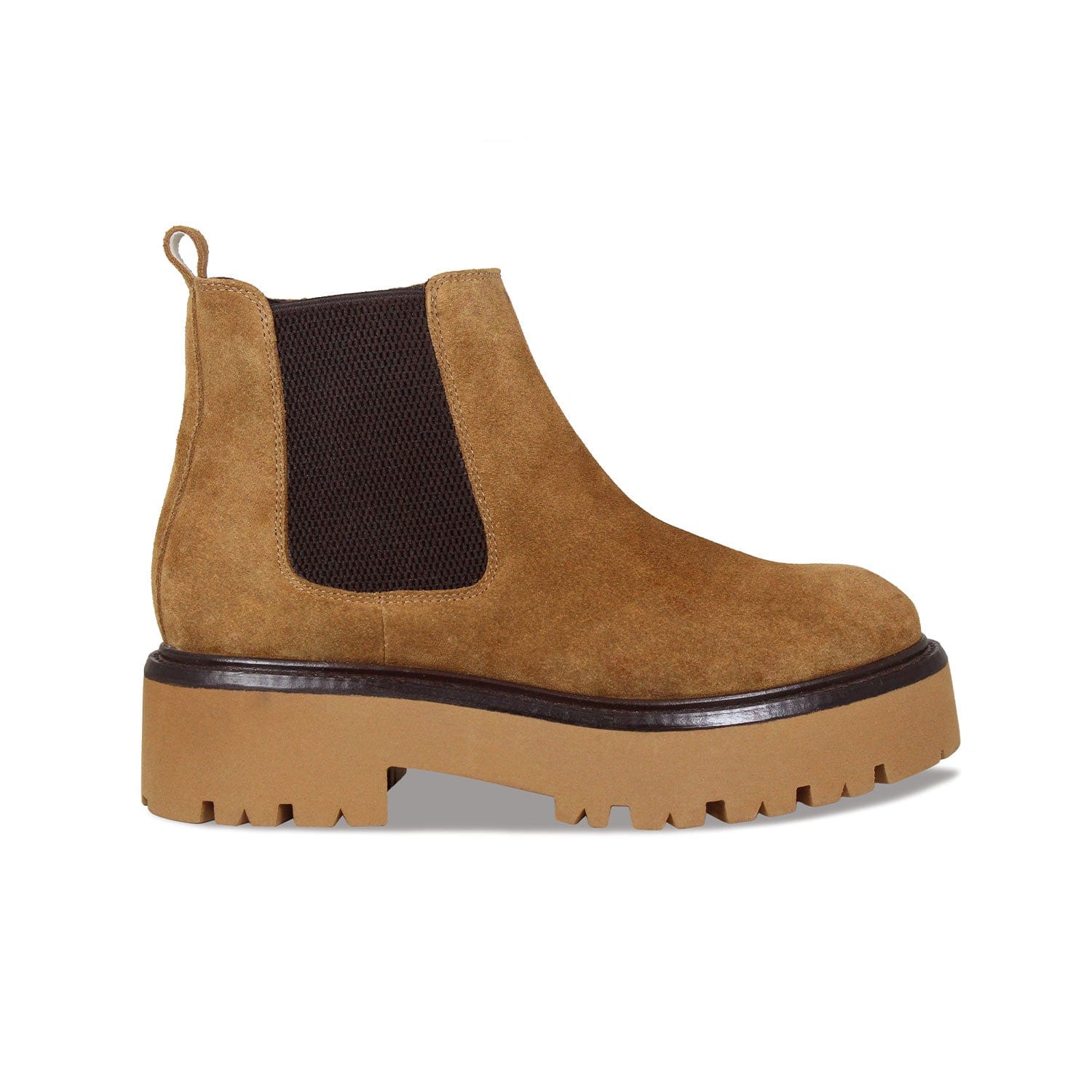 Boots Rhea: Tan Suede Sole Bliss USA