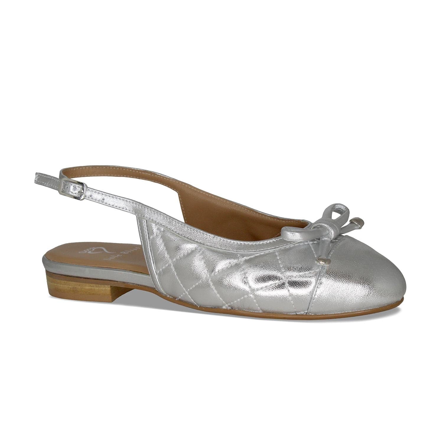 Shoes Ritz: Silver Quilted Leather Sole Bliss USA