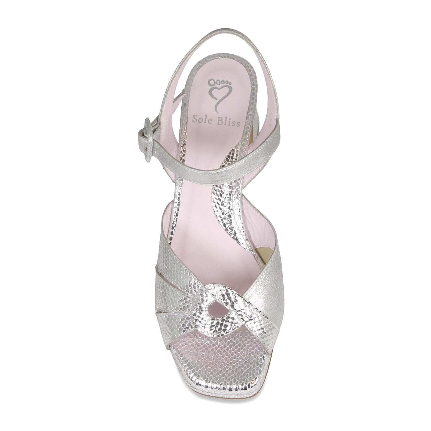 Shoes Roberta: Silver Suede & Snake Print Leather Sole Bliss USA