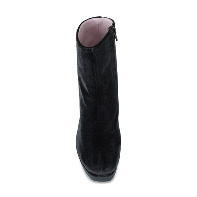 Boots Ronda: Black Luxe Velvet Sole Bliss USA