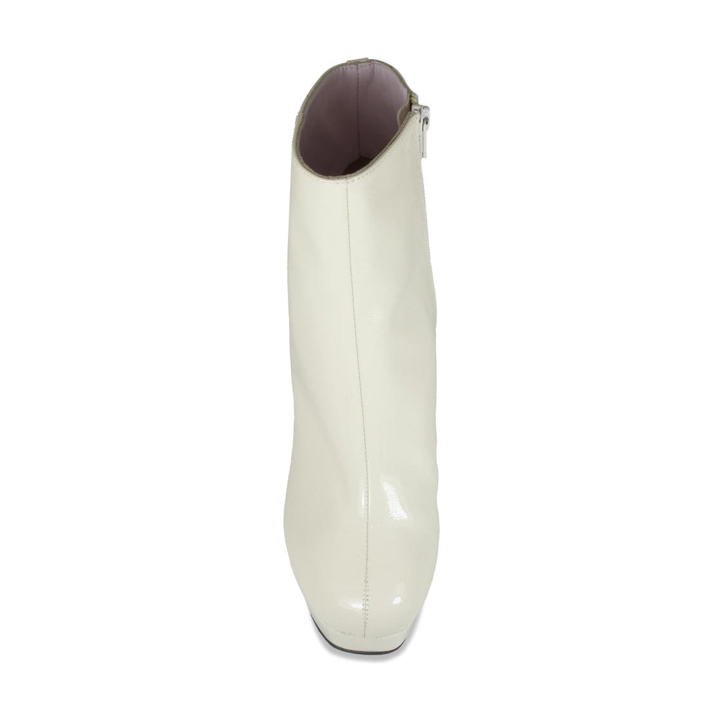 Ronda: Cream Patent – Comfortable High Heeled Boots | Sole Bliss