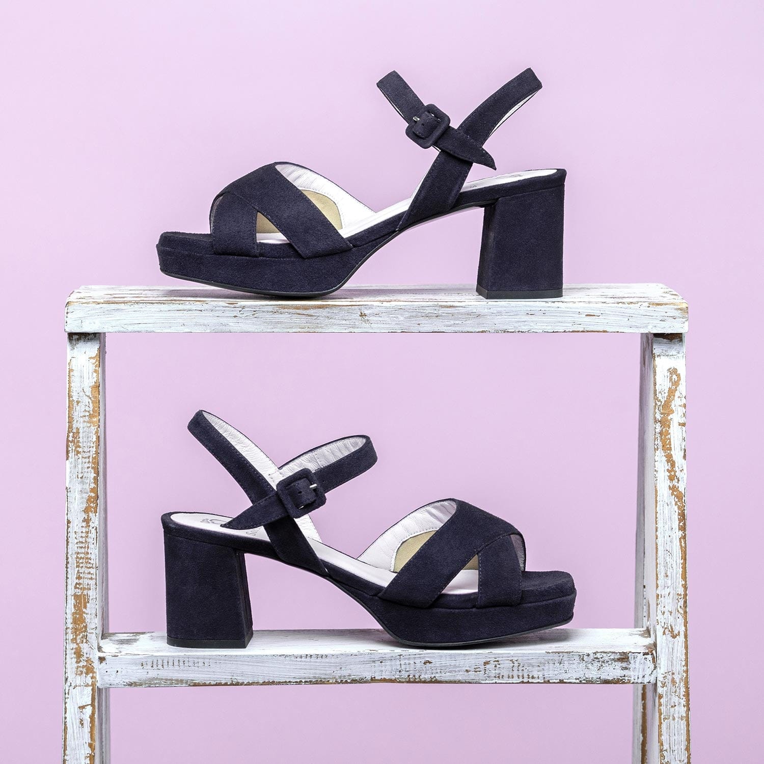 Shoes Ronnie: Navy Suede Sole Bliss USA