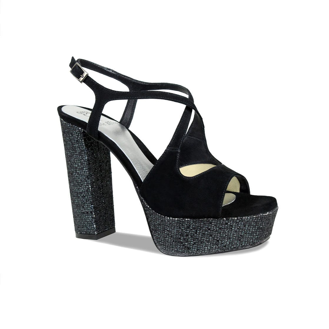 Shoes Royalty: Black Suede & Glitter Sole Bliss USA