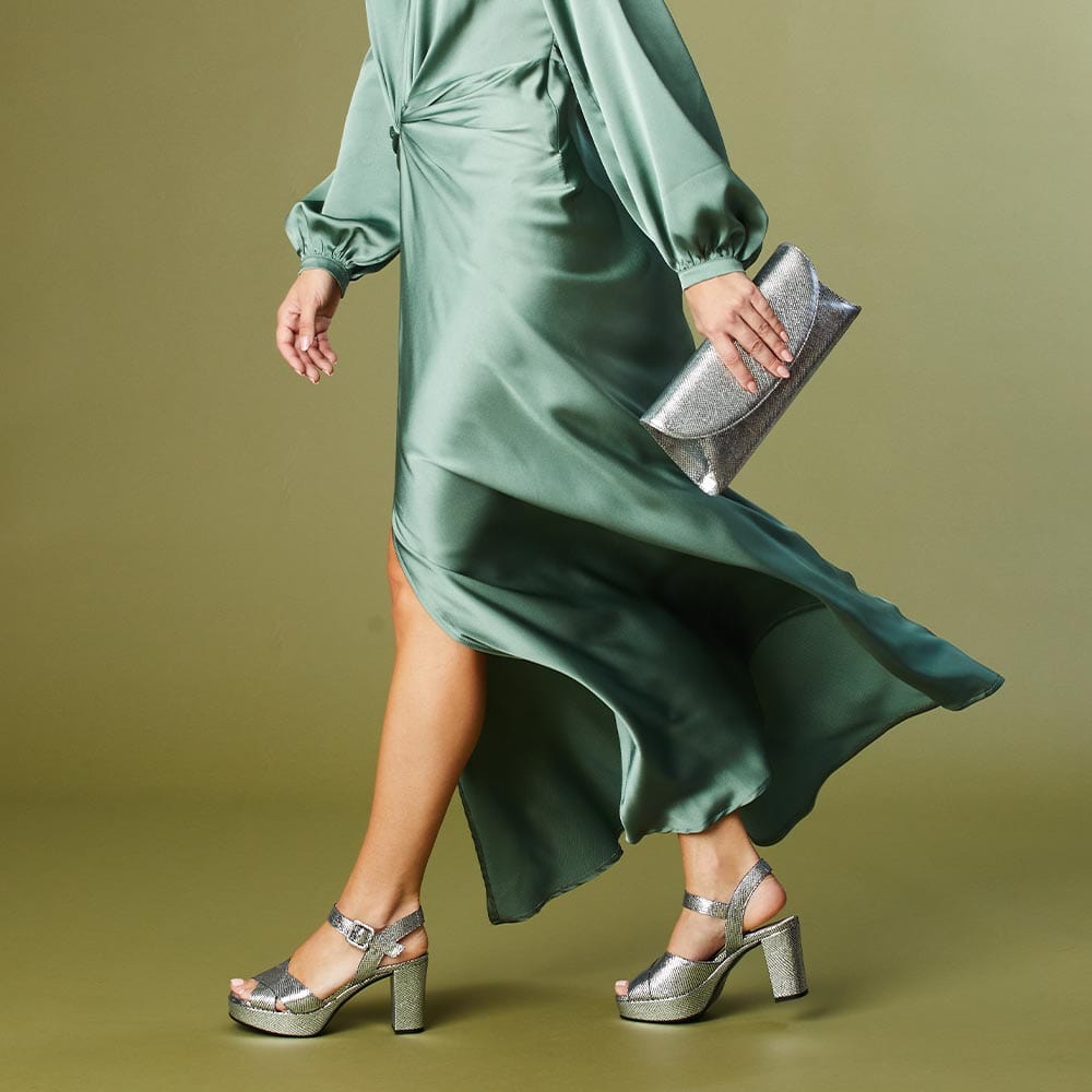 Shoes Ruby: Silver Snake Print Leather Sole Bliss USA