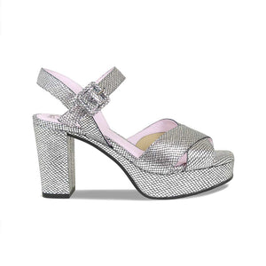 Shoes Ruby: Silver Snake Print Leather Sole Bliss USA