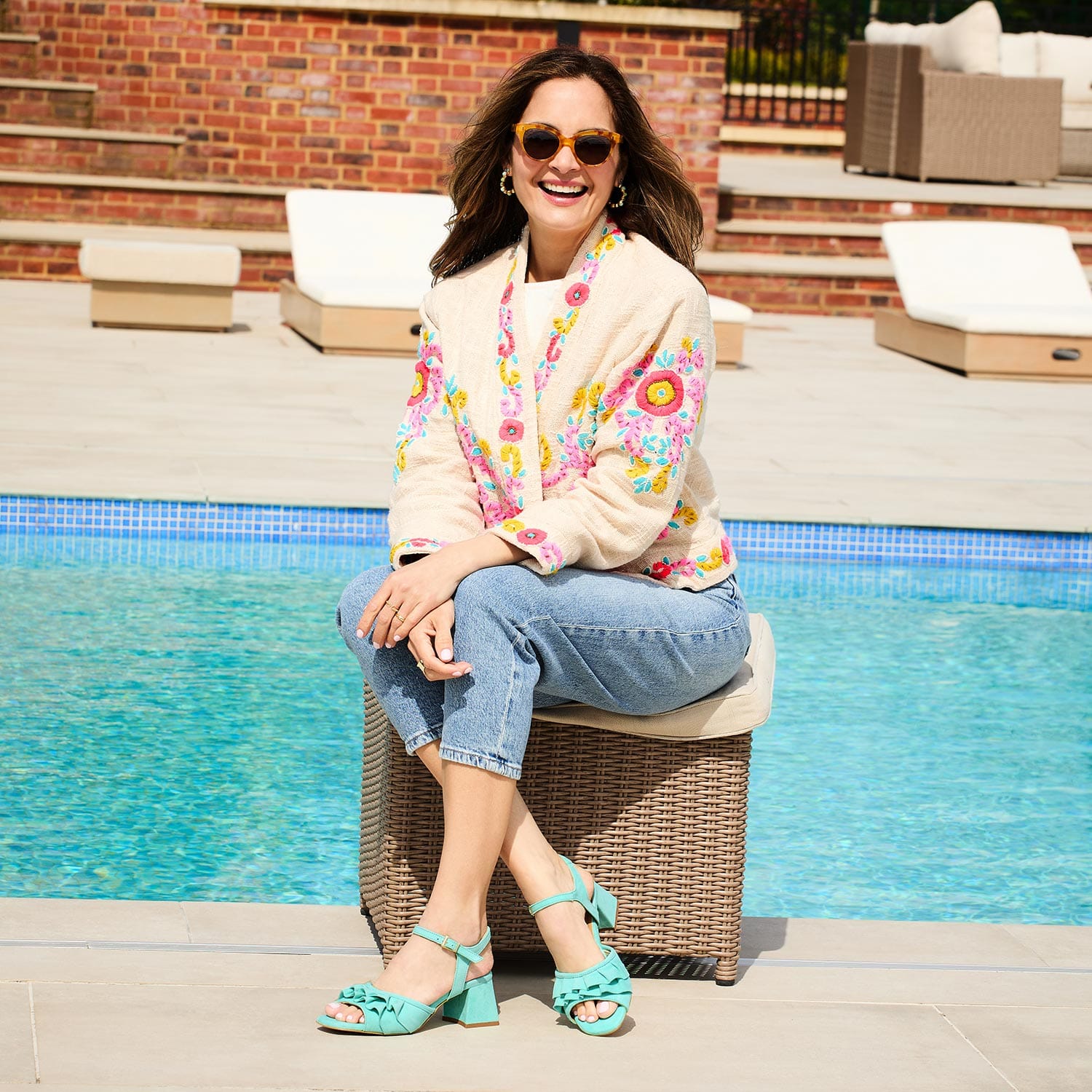 Shoes Sadie: Aqua Suede Sole Bliss USA