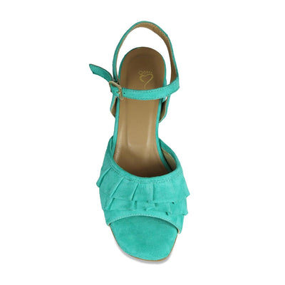 Shoes Sadie: Turquoise Suede Sole Bliss USA