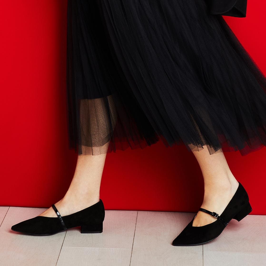 Shoes Savannah: Black Suede & Patent Sole Bliss USA