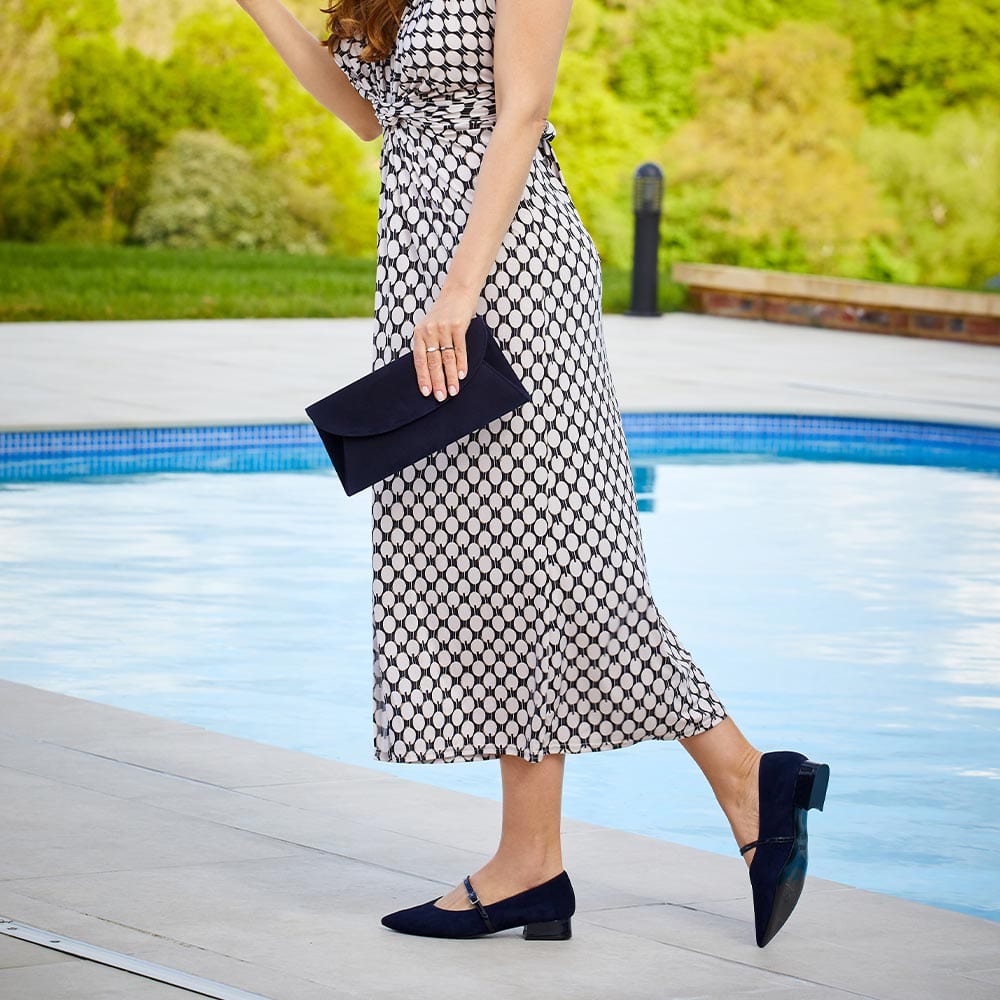 Shoes Savannah: Navy Suede & Patent Sole Bliss USA