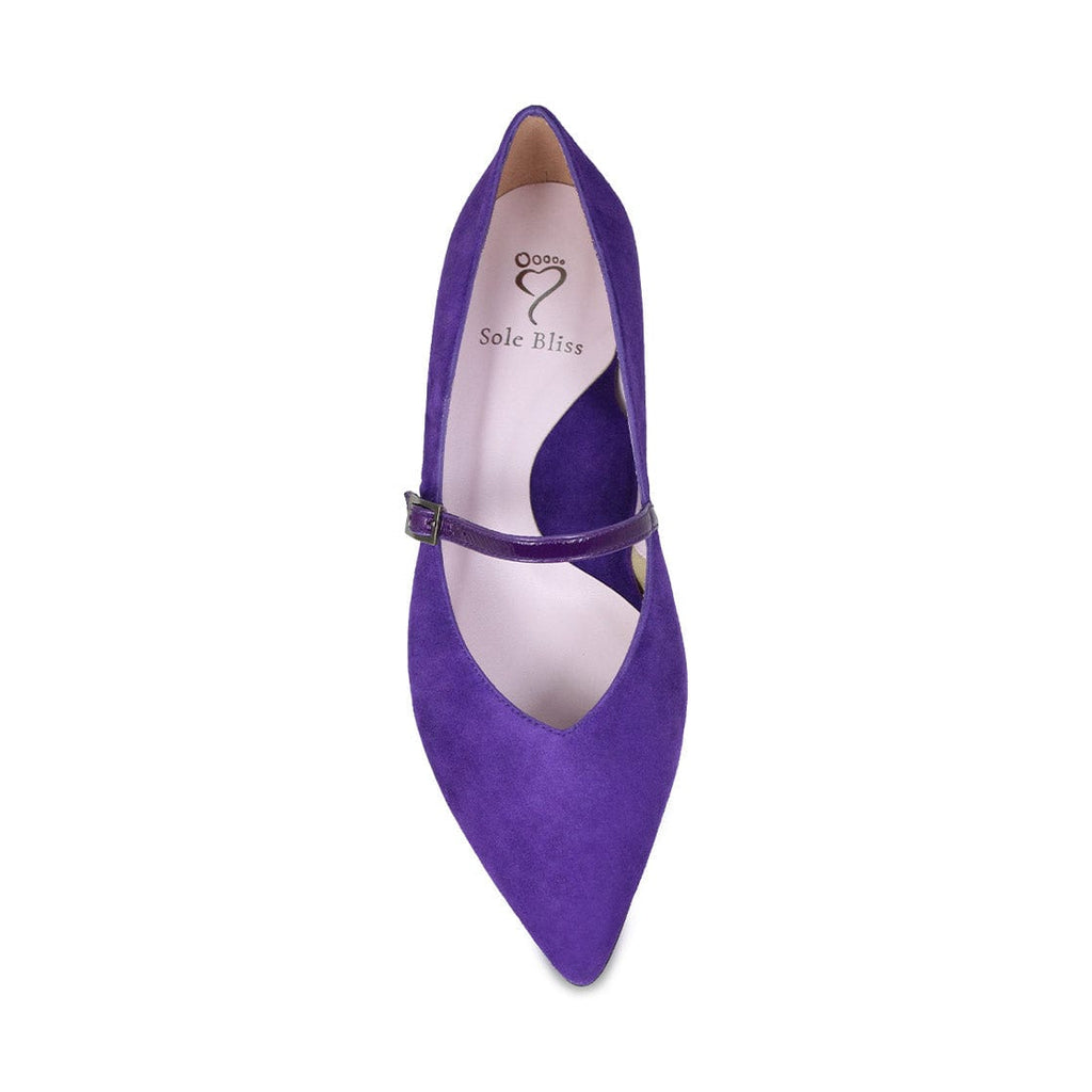 Savannah Purple Suede Patent Purple Pumps for Bunions Sole Bliss USA