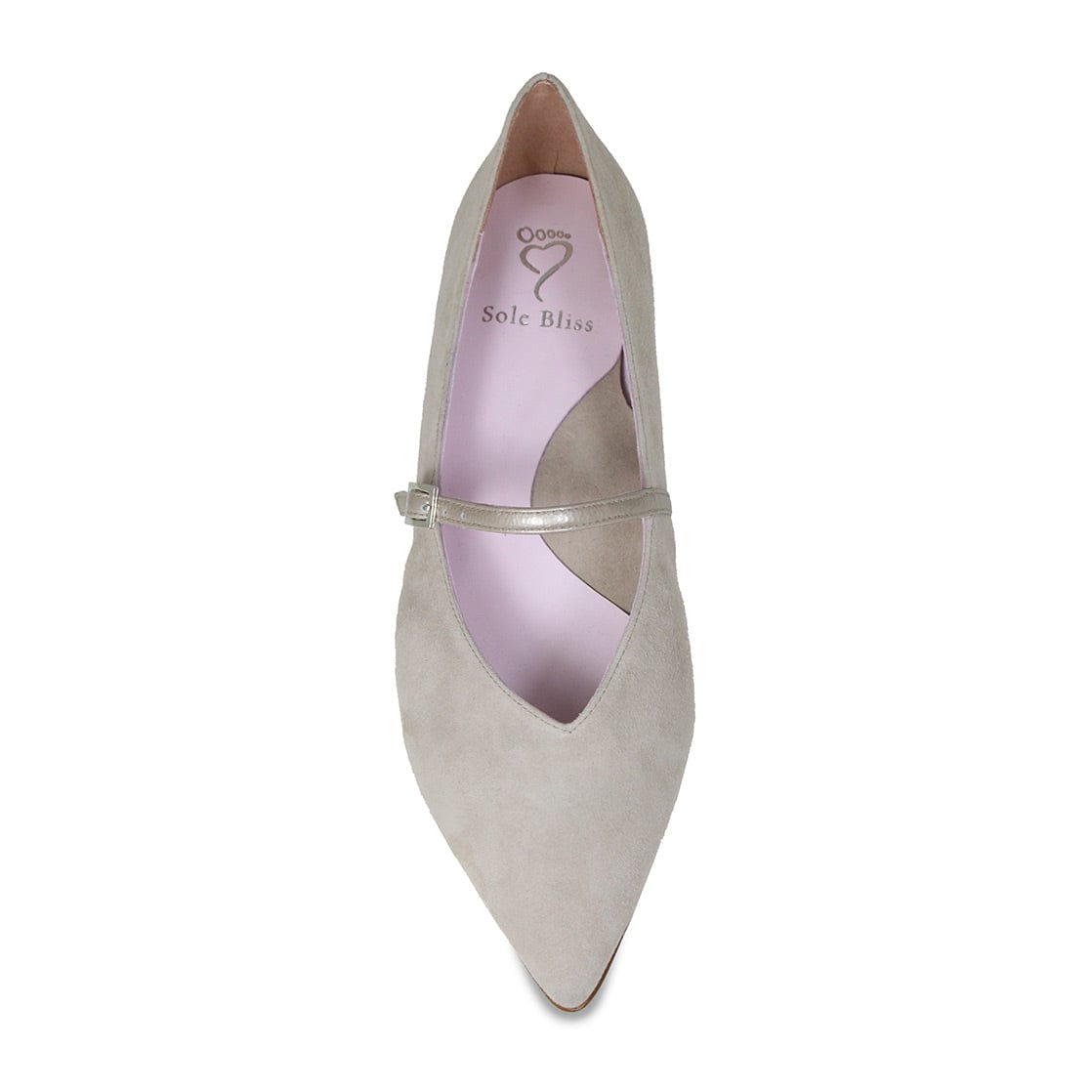 Shoes Savannah: Pale Taupe Suede & Patent Sole Bliss USA