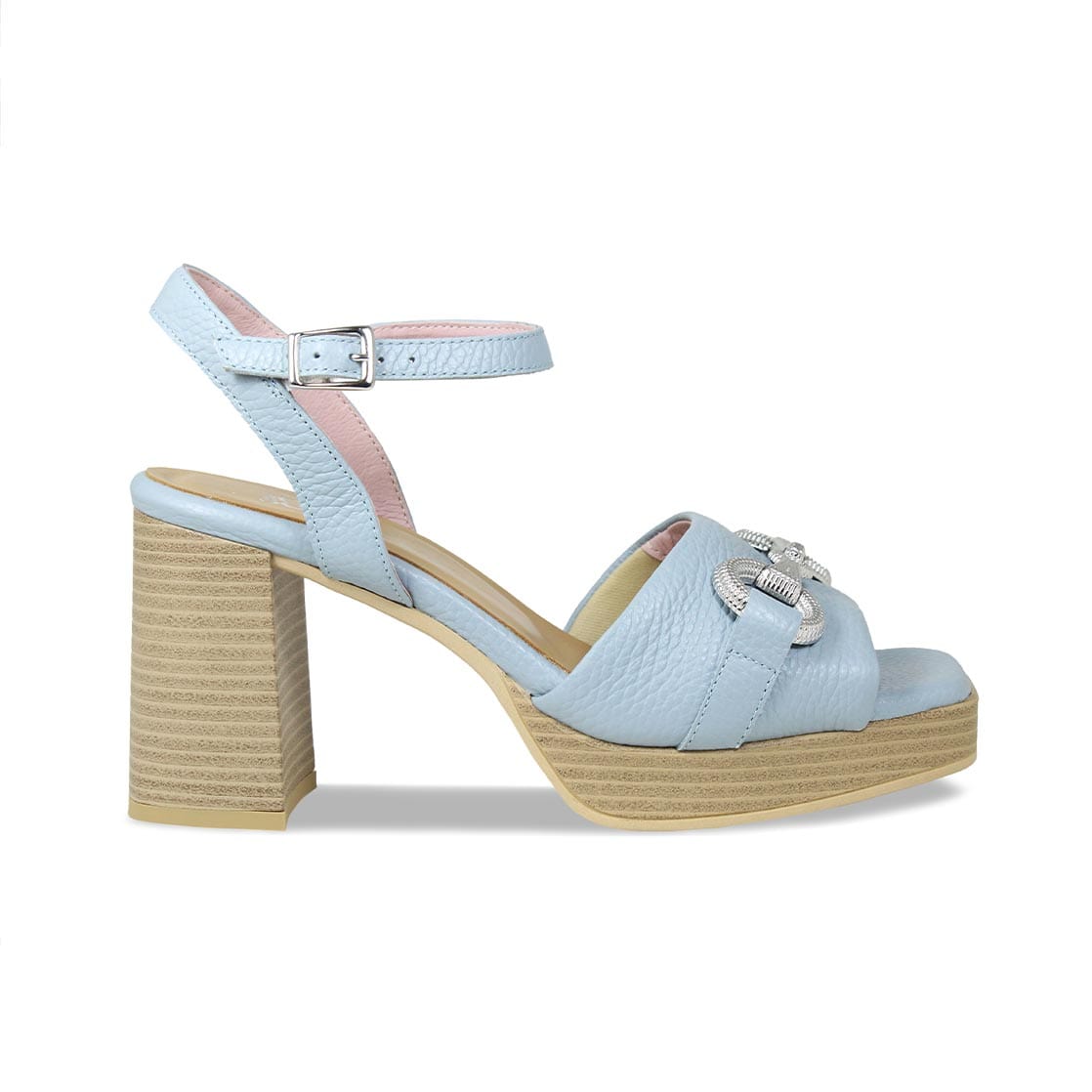 Shoes Selma: Pale Blue Leather Sole Bliss USA