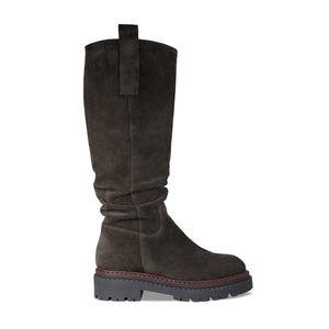 Boots Sloane: Chocolate Brown Suede Sole Bliss USA