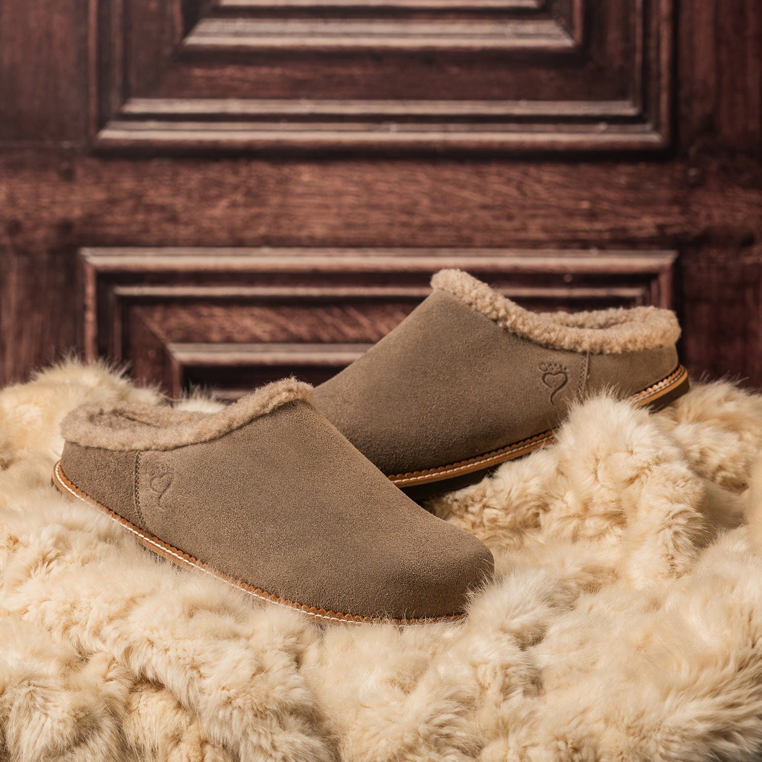 Shoes Snug: Taupe Suede & Wool Sole Bliss USA