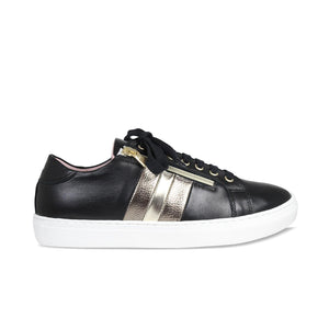 Shoes Sprint: Black Leather & Metallic Sole Bliss USA